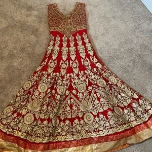 Red anarkali Indian outfit